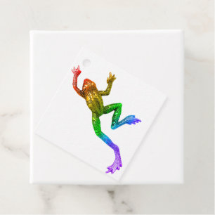 SlipperyJoe's regenbogenfarbener Frosch gerenderte Geschenkanhänger