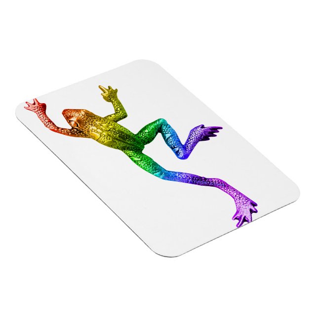 SlipperyJoe's regenbogenfarbener Frosch gerenderte Magnet (Rechte Seite)