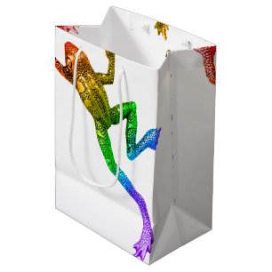 SlipperyJoe's regenbogenfarbener Frosch gerenderte Mittlere Geschenktüte