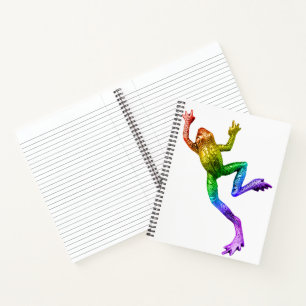 SlipperyJoe's regenbogenfarbener Frosch gerenderte Notizbuch