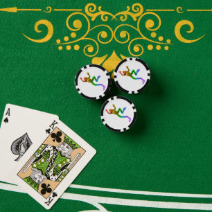 SlipperyJoe's regenbogenfarbener Frosch gerenderte Pokerchips