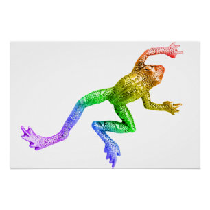 SlipperyJoe's regenbogenfarbener Frosch gerenderte Poster