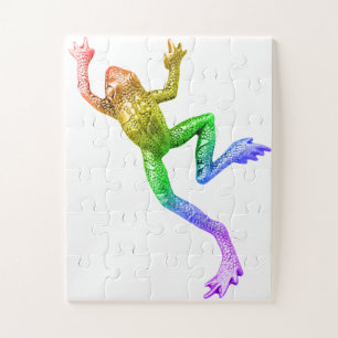 SlipperyJoe's regenbogenfarbener Frosch gerenderte Puzzle