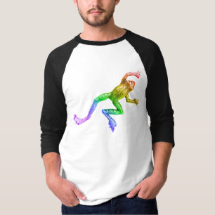 SlipperyJoe's regenbogenfarbener Frosch gerenderte T-Shirt