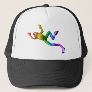 SlipperyJoe's regenbogenfarbener Frosch gerenderte Truckerkappe