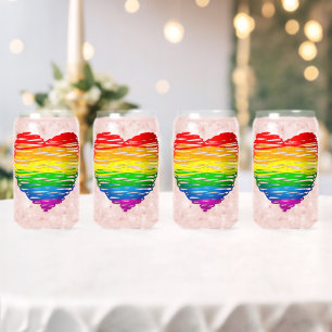 SlipperyJoes regenbogenfarbenes Herz mit kritzelig Dosenglas