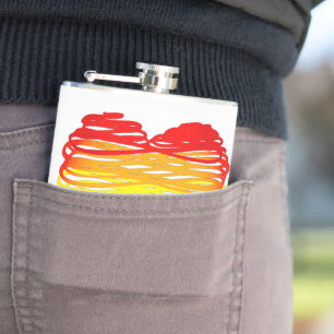 SlipperyJoes regenbogenfarbenes Herz mit kritzelig Flachmann