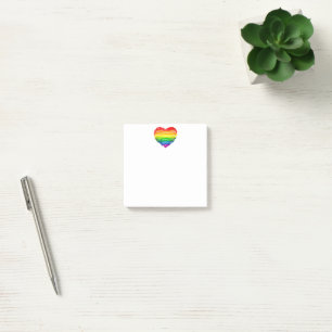 SlipperyJoes regenbogenfarbenes Herz mit kritzelig Post-it Klebezettel