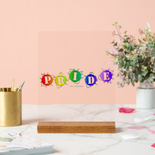 SlipperyJoe's regenbogenfarbenes Pride-Schild plat Acrylschild