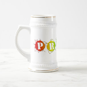 SlipperyJoe's regenbogenfarbenes Pride-Schild plat Bierglas
