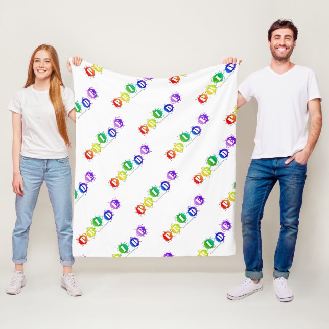 SlipperyJoe's regenbogenfarbenes Pride-Schild plat Fleecedecke (Beispiel)