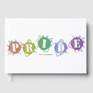 SlipperyJoe's regenbogenfarbenes Pride-Schild plat Gästebuch