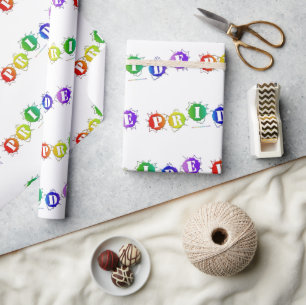 SlipperyJoe's regenbogenfarbenes Pride-Schild plat Geschenkpapier