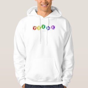 SlipperyJoe's regenbogenfarbenes Pride-Schild plat Hoodie