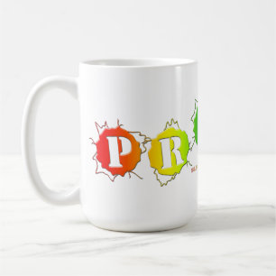 SlipperyJoe's regenbogenfarbenes Pride-Schild plat Kaffeetasse