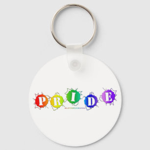 SlipperyJoe's regenbogenfarbenes Pride-Schild plat Schlüsselanhänger
