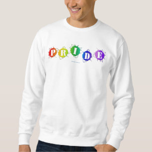 SlipperyJoe's regenbogenfarbenes Pride-Schild plat Sweatshirt