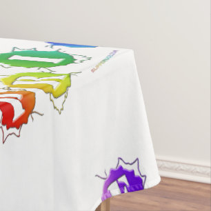 SlipperyJoe's regenbogenfarbenes Pride-Schild plat Tischdecke