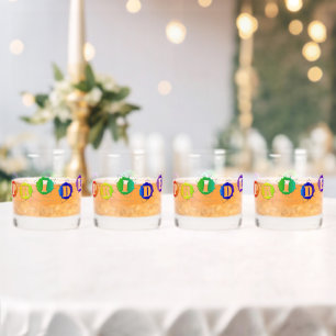 SlipperyJoe's regenbogenfarbenes Pride-Schild plat Whiskyglas