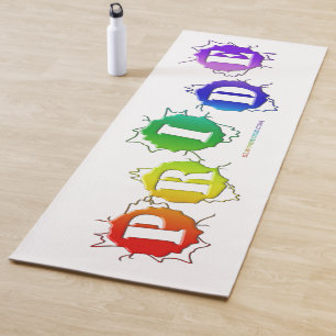 SlipperyJoe's regenbogenfarbenes Pride-Schild plat Yogamatte