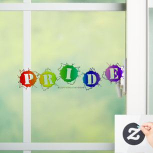 SlipperyJoe's regenbogenfarbenes Stolz-Zeichen dor Fensteraufkleber