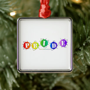 SlipperyJoe's regenbogenfarbenes Stolz-Zeichen dor Ornament Aus Metall