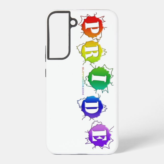 SlipperyJoe's regenbogenfarbenes Stolz-Zeichen dor Samsung Galaxy Hülle (Rückseite)