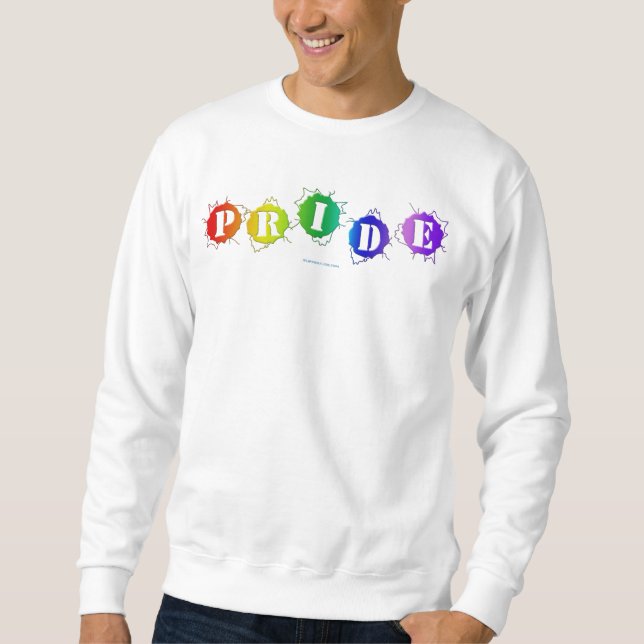 SlipperyJoe's regenbogenfarbenes Stolz-Zeichen dor Sweatshirt (Vorderseite)