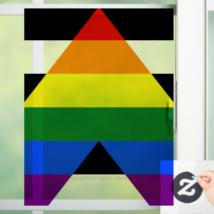 SlipperyJoes Regenbogenflagge für gerade Verbündet Fensteraufkleber