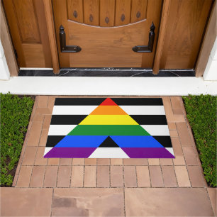 SlipperyJoes Regenbogenflagge für gerade Verbündet Fußmatte