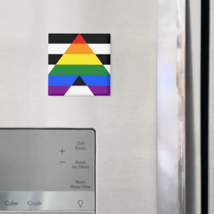 SlipperyJoes Regenbogenflagge für gerade Verbündet Magnet