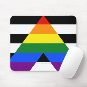 SlipperyJoes Regenbogenflagge für gerade Verbündet Mousepad