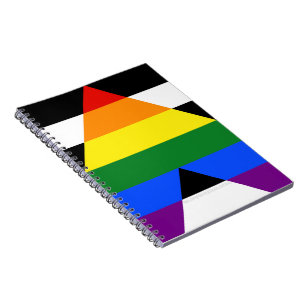 SlipperyJoes Regenbogenflagge für gerade Verbündet Notizblock