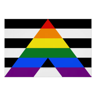 SlipperyJoes Regenbogenflagge für gerade Verbündet Poster