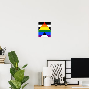 SlipperyJoes Regenbogenflagge für gerade Verbündet Poster