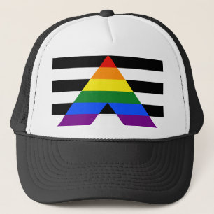 SlipperyJoes Regenbogenflagge für gerade Verbündet Truckerkappe