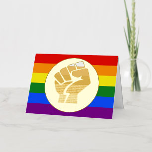 SlipperyJoes Regenbogenflagge mit erhobener Faust