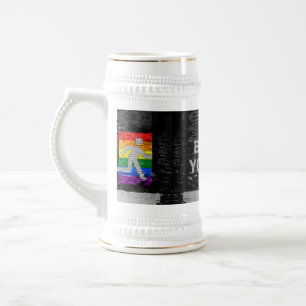 SlipperyJoes Regenbogenstolz-Farben-Panel Stadtbil Bierglas