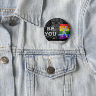 SlipperyJoes Regenbogenstolz-Farben-Panel Stadtbil Button