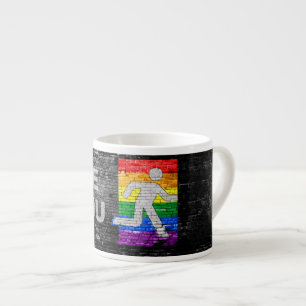 SlipperyJoes Regenbogenstolz-Farben-Panel Stadtbil Espressotasse