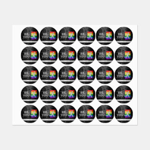 SlipperyJoes Regenbogenstolz-Farben-Panel Stadtbil Etiketten