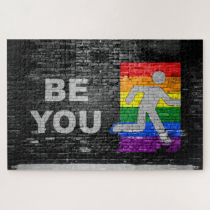 SlipperyJoes Regenbogenstolz-Farben-Panel Stadtbil Puzzle