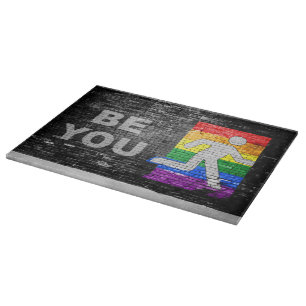 SlipperyJoes Regenbogenstolz-Farben-Panel Stadtbil Schneidebrett