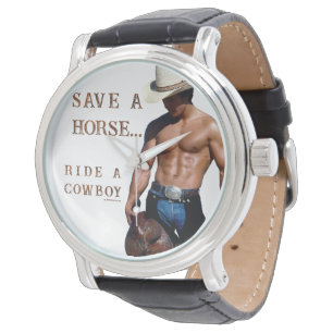 SlipperyJoe's rette Pferd reite Strohhut Cowboyhut Armbanduhr