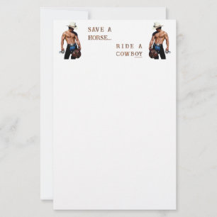 SlipperyJoe's rette Pferd reite Strohhut Cowboyhut Briefpapier