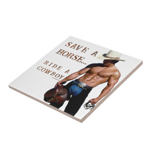 SlipperyJoe's rette Pferd reite Strohhut Cowboyhut Fliese