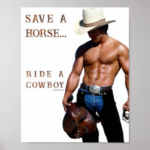 SlipperyJoe's rette Pferd reite Strohhut Cowboyhut Poster