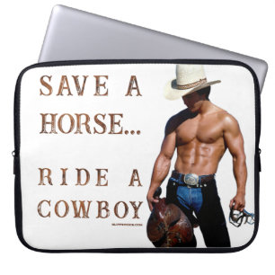 SlipperyJoe's rette Pferd Reitstroh Cowboyhut Mus Laptopschutzhülle