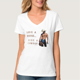 SlipperyJoe's Rettet ein Pferd reiten Ein Cowboy,  T-Shirt