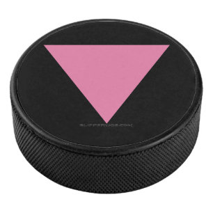 SlipperyJoe's rosa Dreiecksflagge hellrosa Symbol Eishockey Puck